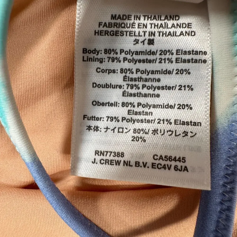 Crewcuts J.Crew Square Neck Bikini Top Swimsuit Girls 8 New Ruffle Hem Blue